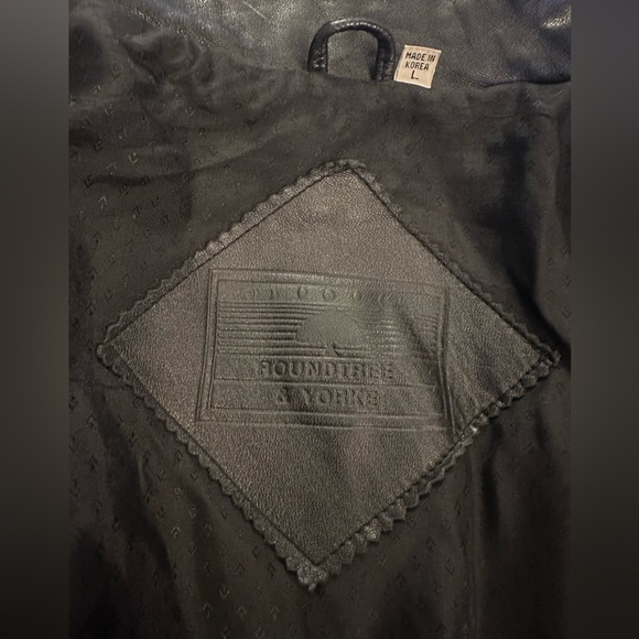 Roundtree & Yorke Black Lambskin Leather Bomber Jacket - Picture 8 of 13